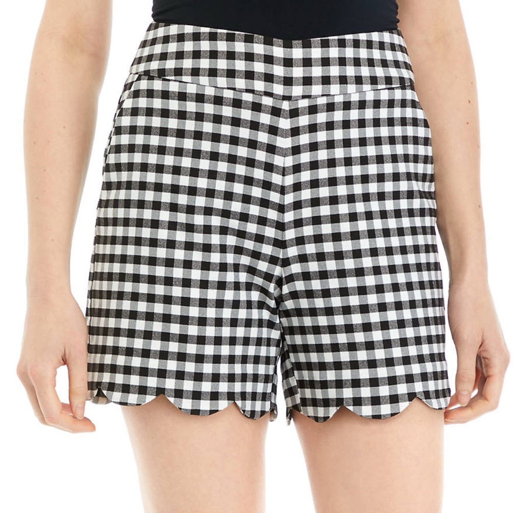 Crown & Ivy High Waist Black and White Gingham Shorts